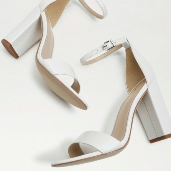 Sam Edelman White Ankle Strap Heels - Picture 2 of 6
